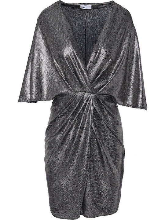Rochie Mini De Seara Wrap-Around Argintie