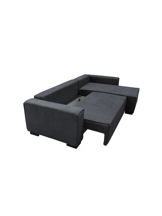 London Ecksofa Bett mit Linker Ecke Anthrazit 271x158x90cm E9934,1