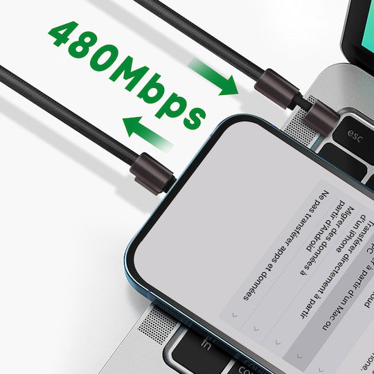 4smarts Usb Type C 60w Power Delivery Cable Braided Design Black