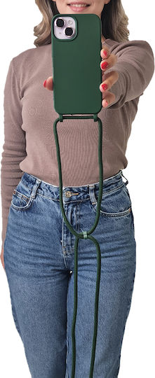 Silicone Case with Lanyard Carryhang Sonique Apple iPhone 16 Pro Dark Green