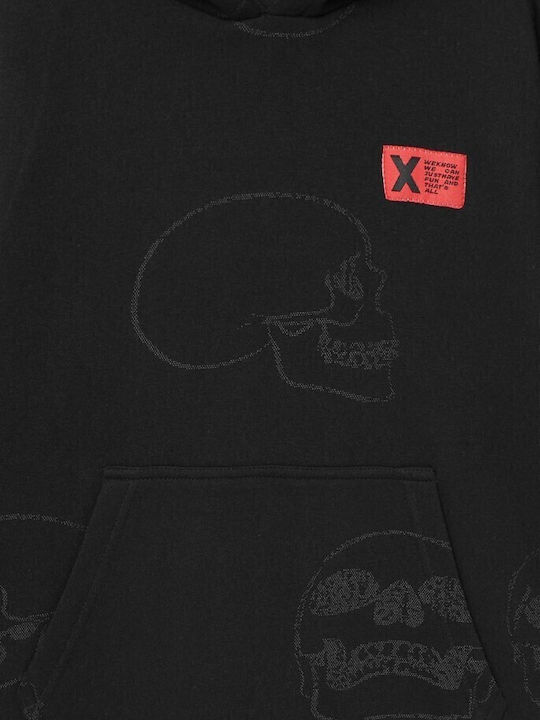 Kids Sweatshirt with Hood and Pockets Black