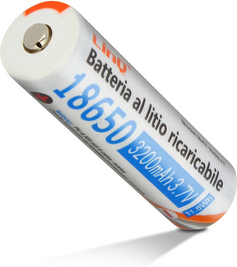 2 Batteries 18650 Lithium 3200mAh 3.7V Rechargeable Standard Head 3200jt Linq