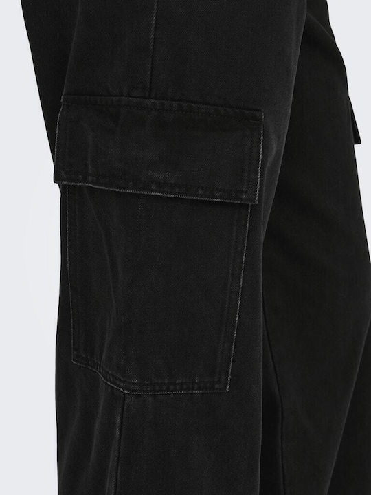 Wide Γυναικείο Jean Παντελόνι σε Wide Γραμμή Μαύρο