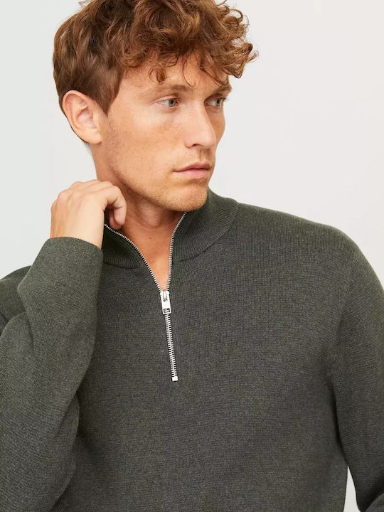 Jack & Jones Herren Pullover Ausschnitt mit Reißverschluss Ladi