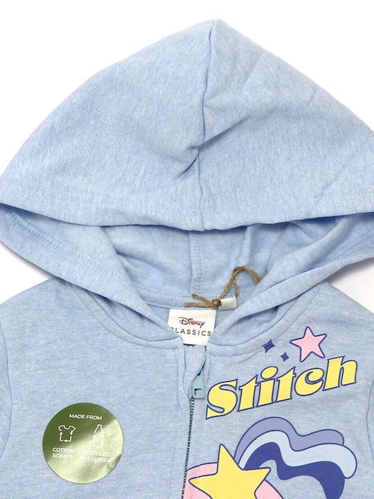 Disney Kids Sweatshirt Cardigan Cotton with Hood Light Blue