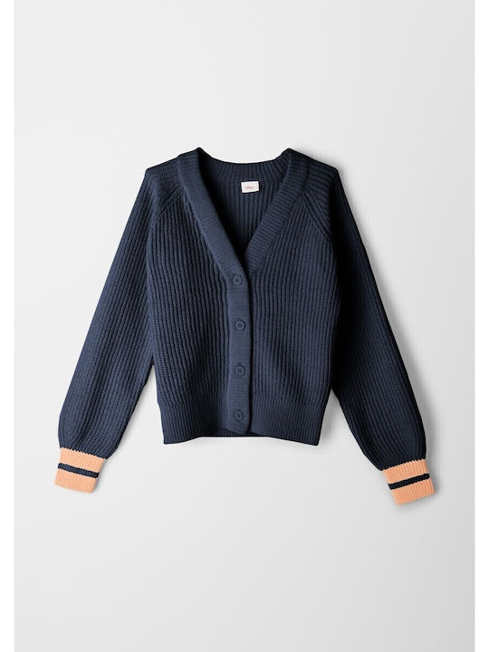 Kids Cardigan Knitted Dark Blue