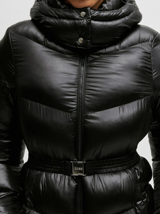 Lungă Jachetă de femei Puffer pentru iarnă Negru