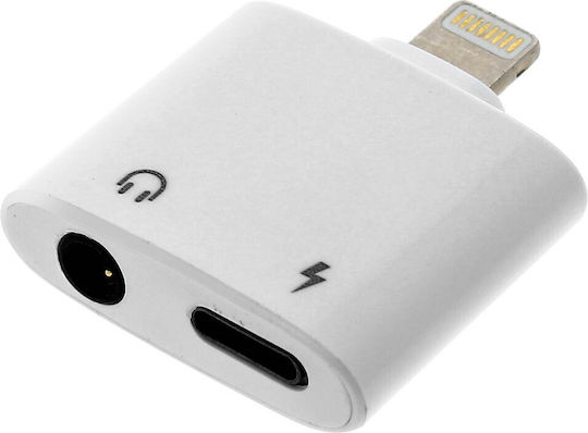 Adaptor Încărcare Audio Priză iPhone iPad iPod Jack 3.5mm Femelă Alb