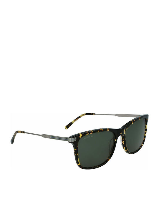 Lacoste Men's Sunglasses with Brown Tartaruga Frame and Green Lens L960S-430