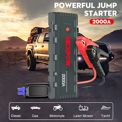 Nexpow Tragbar Autobatterie-Starter 12V mit Power Bank,Powerbank / USB / Φακό