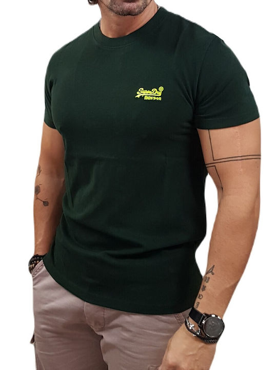 T-shirt Forest Green, Fluro Yellow