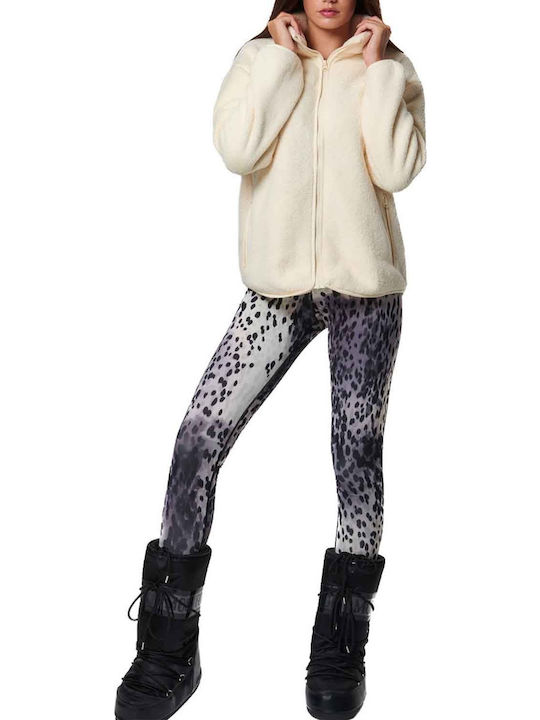 Women's Cardigan with Zipper Off White