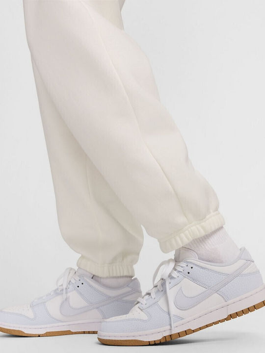 High Waist Sweatpants Jogger Fleece Ecru