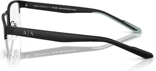 Armani Exchange Metal Eyeglass Frame Black AX1068 6000