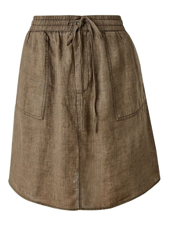 s.Oliver Linen Skirt in Green Color