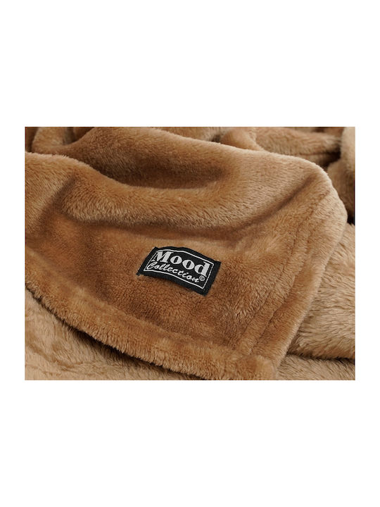 In the mood Collection Κουβέρτα Γούνινη Καναπέ 130x180εκ. Light Brown