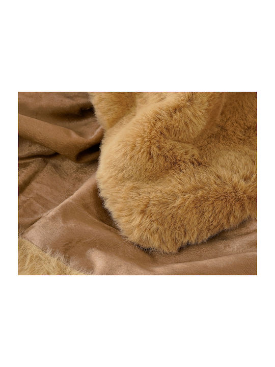 In the mood Collection Κουβέρτα Γούνινη Μονή 150x200εκ. Light Brown