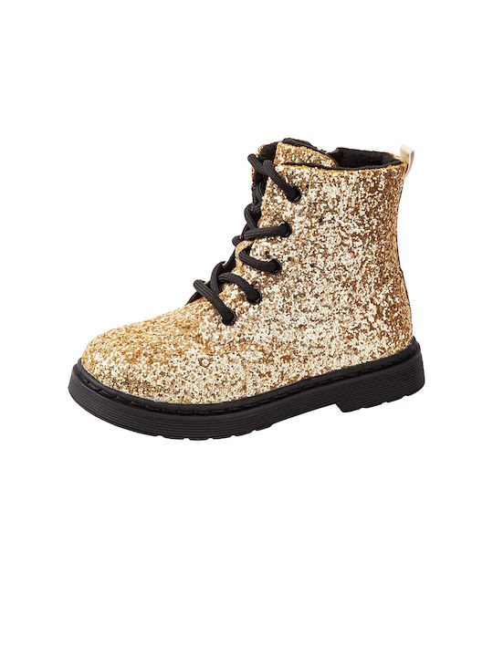 Adam's Shoes Kids Combat Boots Gold