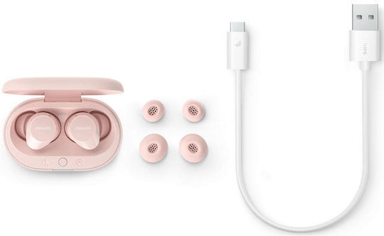 Philips TAT1209 In-ear Bluetooth Handsfree Earphones with Sweat Resistance and Charging Case Pink