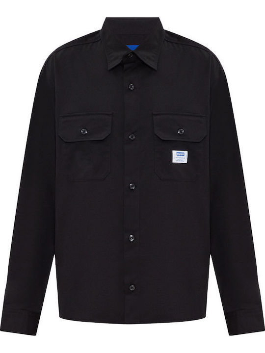 Ekynone Long Sleeve Cotton Shirt in Oversized Line Black
