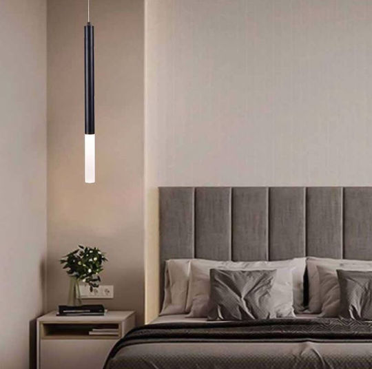 Inlight LED Κρεμαστό Φωτιστικό Μαύρο 9x9x200εκ.