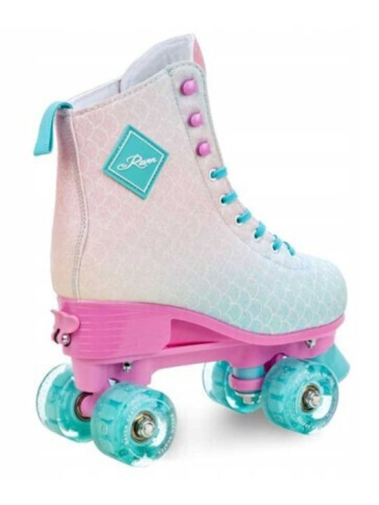Adjustable Raven Mides Roller Skates Led Wheels Turquoise Pink M 35-38
