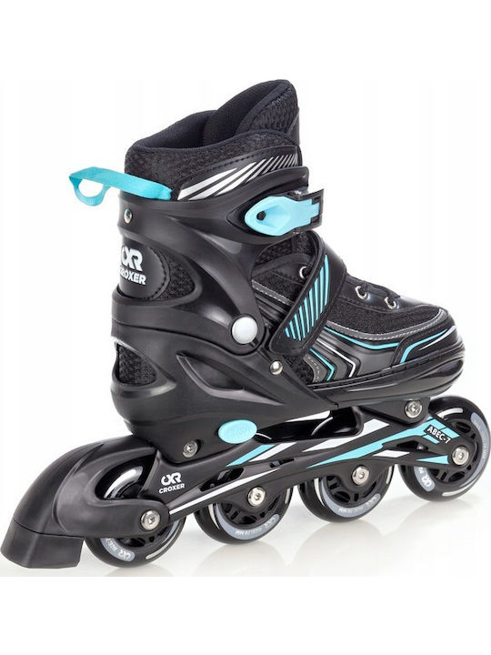 Adjustable Croxer Optima Roller Skates Black Turquoise Size L 39-42