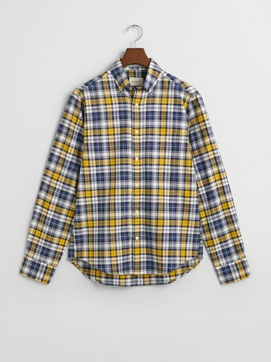 Gant Men's Shirt Cotton Checked YELLOW