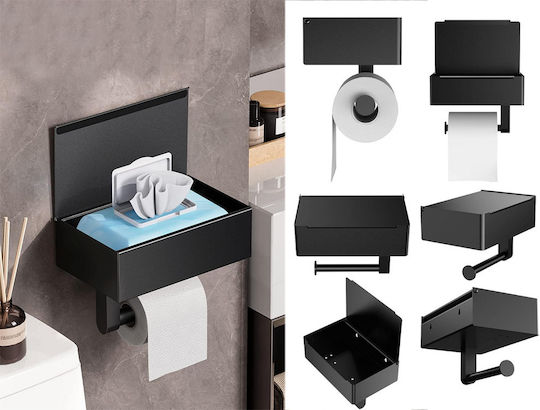 Wall Mounted Black Paper Holder
