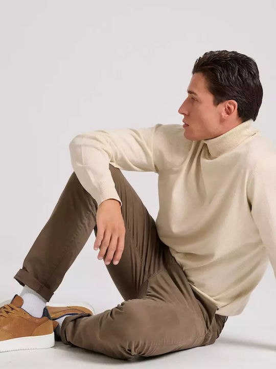 Trousers Chino Elastic in Regular Fit Chicory Coffee