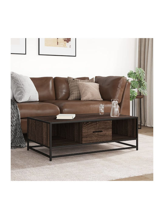 Rectangular Coffee Table Brown Oak L100xW57xH35cm