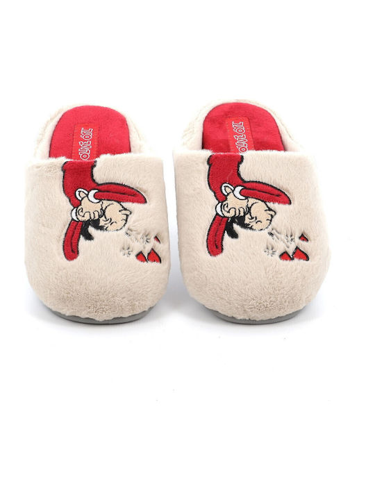 Popeye Winter Women's Slippers Beige