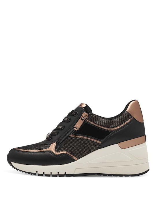 Marco Tozzi Damen Sneakers Μαύρο-χαλκός