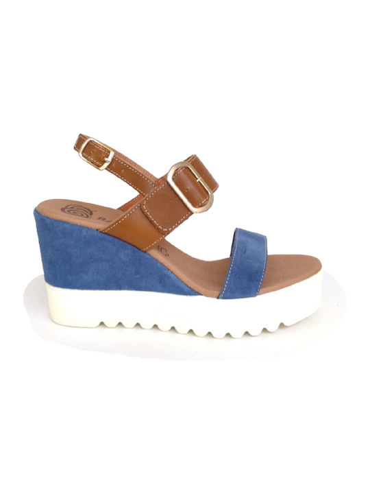 Ragazza Women's Leather Platform Shoes Blue