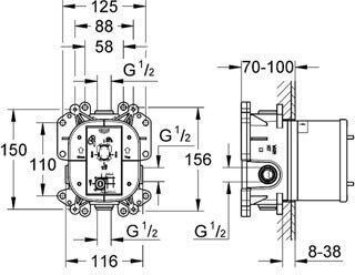 Grohe Rapido E 35501000 Concealed Body Single Lever Mixer