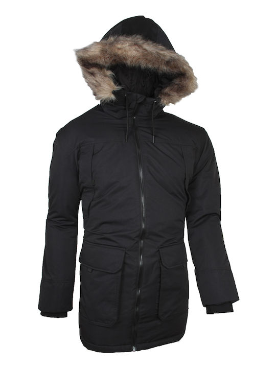 Jack & Jones Men's Puffer Jacket Windproof Black