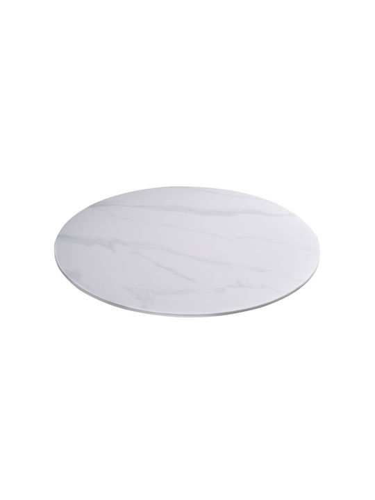 Table with Marble Surface White 70x70x75cm