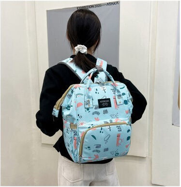 Babyloon Wickeltasche-Wickelrucksack Hellblau