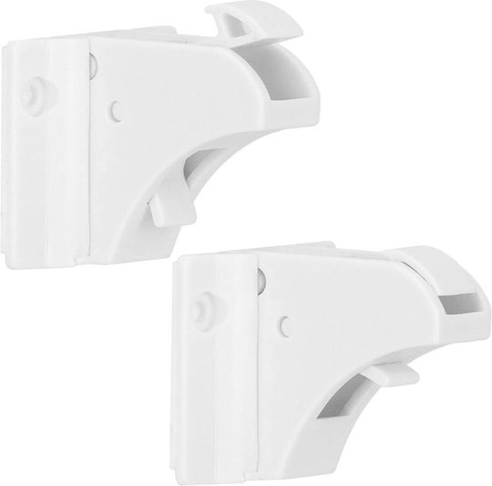 Siguranță pentru dulap și sertar cu magnet din Plastic în Culoare Alb 3.5x3.5cm 4buc