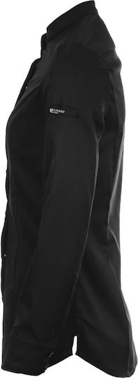 Clement Design Mantel Koch Damen Schwarz mit Langärmelig Khao