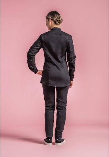 Clement Design Mantel Koch Damen Schwarz mit Langärmelig Khao