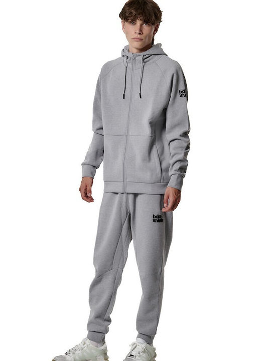 Body Action Sweatshirt with Hood Silver Grey