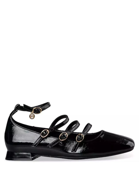 Envie Shoes Synthetic Leather Ballerinas With strap Black