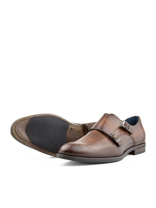 Men's Leather Monk Shoes Brown