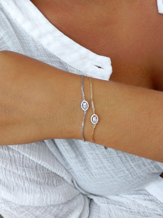 Art d or Bracelet Rosette made of White gold 14K with Zircon