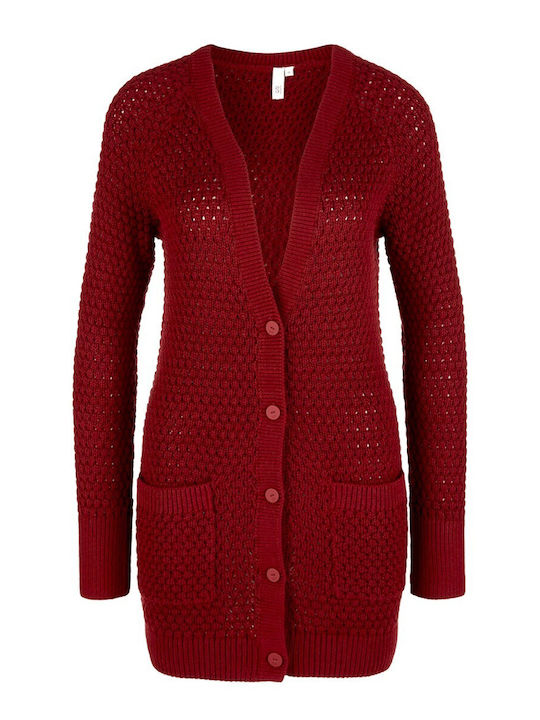 QS Women's Knitted Cardigan Burgundy