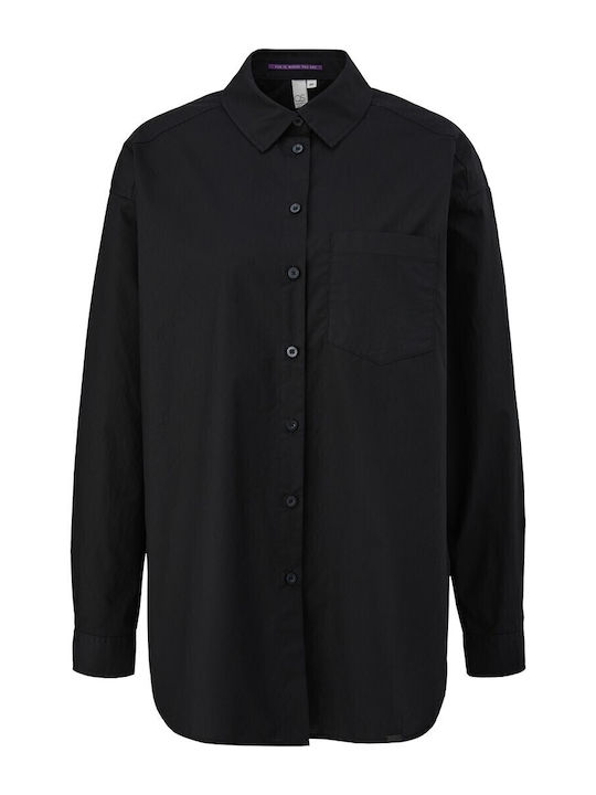Langärmelig Damen Hemd Schwarz