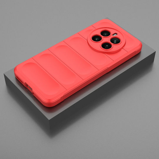 Techsuit Magic Umschlag Rückseite Silikon Rot (Realme 12+ - Rot)