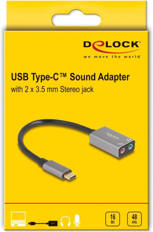 DeLock External USB-C Sound Card Gray (67071)