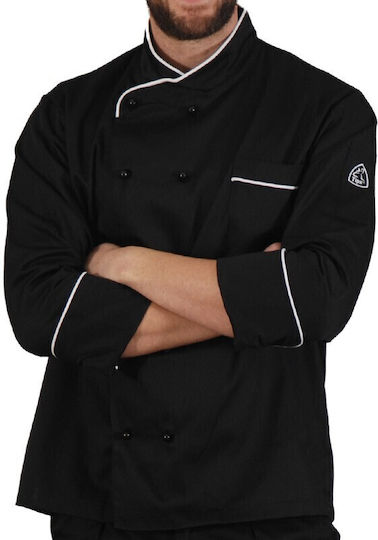 Tips Blouse Chef Black with Long Sleeve